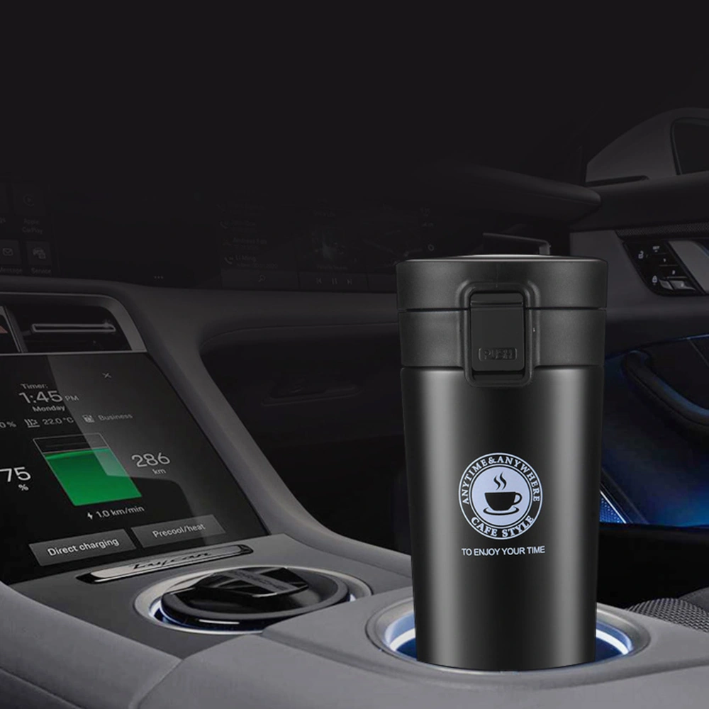 Kangvka 380ml Çift Katlı Vakumlu Paslanmaz Çelik Kahve Bardak, Isı Ve Soğuk Saklama, Drip-önlü, Taşınabilir Seyahat Kupa Beyaz Beyaz