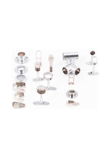 Boru Askı Flanş No:16  Yuvarlak Ayaklı Kapalı Krom 4 Adet