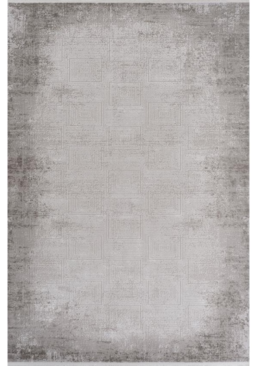 Gabardin Halı Omega 381d Serisi Triko Akrilik Salon Oturma Yatak Odası Halısı Gri