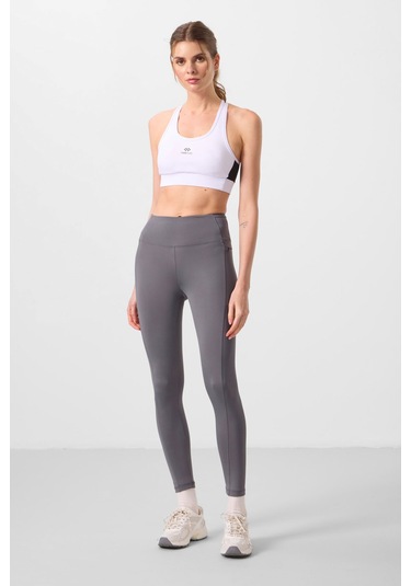 Koyu Gri Esnek Standart Fit Performans Kadın Tayt - 94667 Koyu Gri