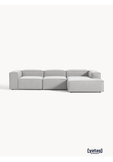 Most Mollis Plus 3 Modül Sağ Köşe Koltuk 32 Gri Keten Kumaş Yumuş