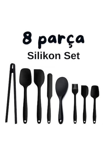 8 Parça Takım Yanmaz Yapışmaz Mutfak Pasta Silikon Yumurta Fır...