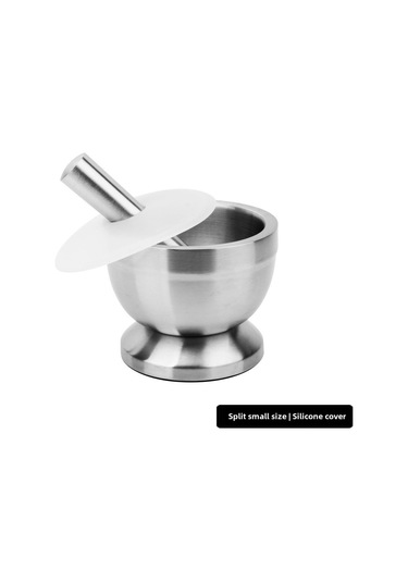 Wezone Ev Kullanıma Mini 304 Paslanmaz Çelik Pestle Ve Mortar Seti - Sarımsak, Baharat, Toz İlaç Öğütücü - Silikon Kapaklı Bölünmüş Küçük Boy Diğer