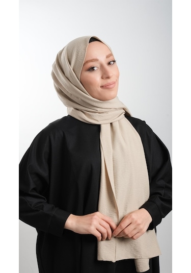 Hürrem Bone 202105_12 Pamuk Düz Klasik Caz Şal Bej
