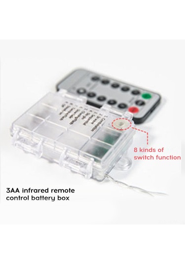 Suofeng Dış Mekan Kamp Deco Işıklı Zincir, Yıldız Şekilli Renkli, Kumandalı 8 Mod, 6m 40 Led, Pilli Pil Yok