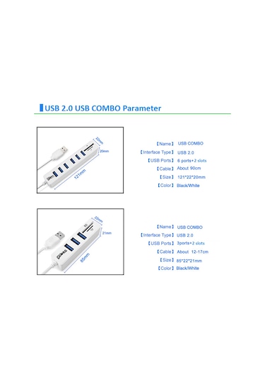 Springsun Usb 2.0 8 Port Hub Ve Sd/tf Kart Okuyucu Kombinasyonu - 480 Mbps Hızlı Veri Transferi, Plug & Play, Siyah Abs Kasa