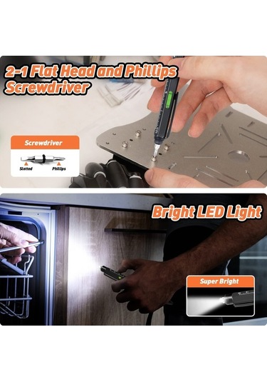 Doldurucular Erkekler İçin Hediyeler 9'u 1 Arada Çok Amaçlı Kalem Seti Siyah Siyah