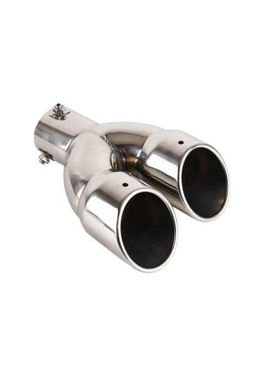 Evrensel Araba Şekillendirme Paslanmaz Çelik Düz Egzoz Kuyruk Susturucu Ucu Borusu, İç Çap: 7.2cm Gümüş