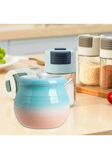 Suntek Mutfak Teneke Kutu 680ml Multiuse Seramik Yeşil