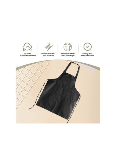 Ulzyvf Unisex Siyah Siyah Paket Önlük Önlük Geniş Cepli 2 12 - Tr Siyah