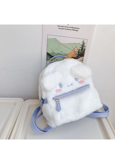 Vkemall Küçük Kızlar İçin Sevimli Kuşaklı Kumaş Çanta - Hafif, Dayanıklı Ve Outdoor Etkinliklere Uygun - Beyaz Köpek Desenli Beyaz