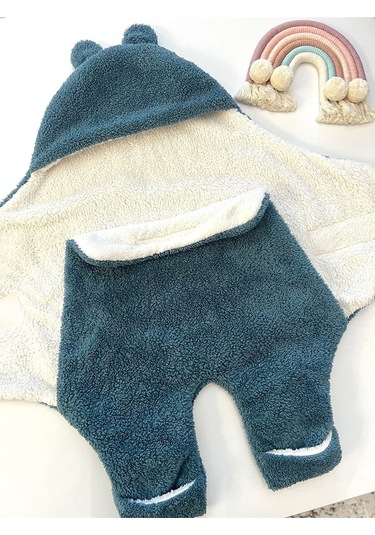 Rokeff Wellsoft Dış Kundak 0-6 Ay Turkuaz-Krem Turkuaz - Krem