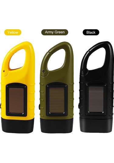 Jeemson Led Fener, Güneş Enerjisi Ve Elle Çevirme İle Şarj Edilebilir, Kamp Ve Acil Durumlar İçin Dayanıklı Asker Yeşili El Feneri Yeşil