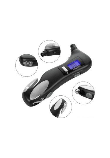 Vislone Dijital Lastik Basıncı Ölçer Dijital Lastik Şişirici Lastik Test Cihazı Siyah