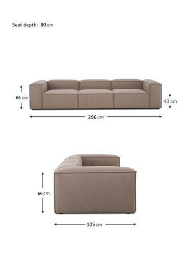 Most Mollis 3 Modül Kanepe Koltuk 10 Kahverengi Keten Kumaş Yumuş