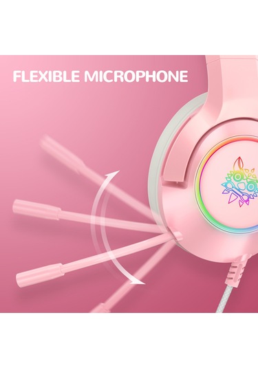 Wezone Onıkuma K9 Pembe Oyun Kulaklığı: Rgb Işık, Mikrofon, Ses Kontrol Ve Çıkarılabilir Kedi Kulakları İle 50mm Sürücü