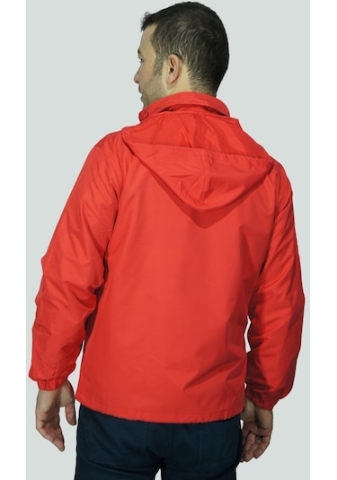 Uniprom Erkek Yağmurluk File Astarlı Kapşonlu Kırmızı