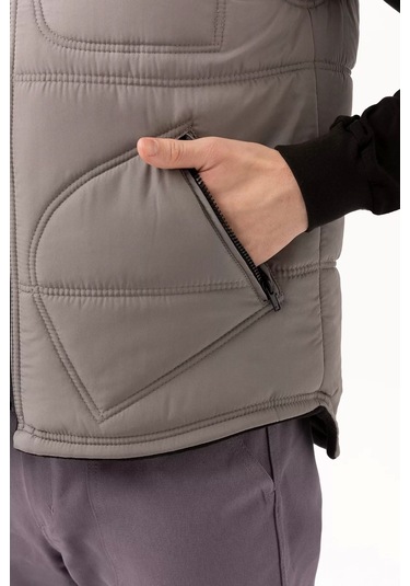 Kışlık Su Geçirmez Çok Cepli Yelek Isı Yalıtımlı Melesa İş Outdoor Suya Sıcak Tutucu Gri