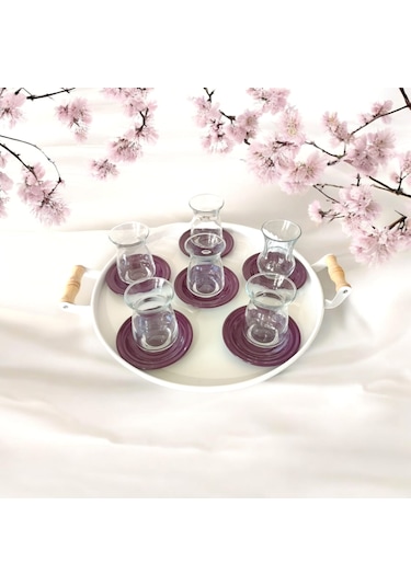Çay Tabağı-bardak Altlığı-metal Mor Çay Tabağı-paslanmaz K Mor