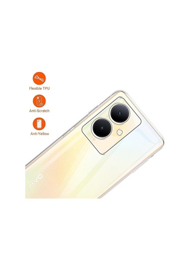 Vivo V29 Lite Kılıf Kamera Korumalı Silikon Şeffaf Kapak