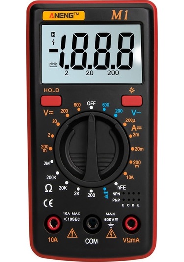 "profesyonel M1 Dijital Multimetre - Ac/dc Voltaj, Akım, Direnç Ölçer, Pil Dahil Değil"