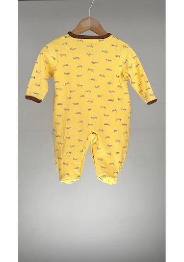 Mıdırık Desenli %100 Pamuklu Çıtçıtlı Uzun Kollu Bebek Tulum 001