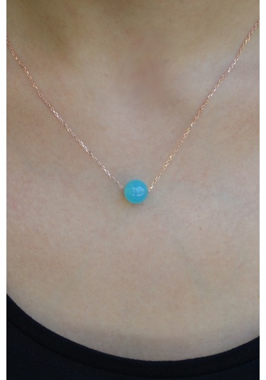 Argentum Concept 925 Ayar Gümüş Zincirli Mavi Taş Kolye - N113701