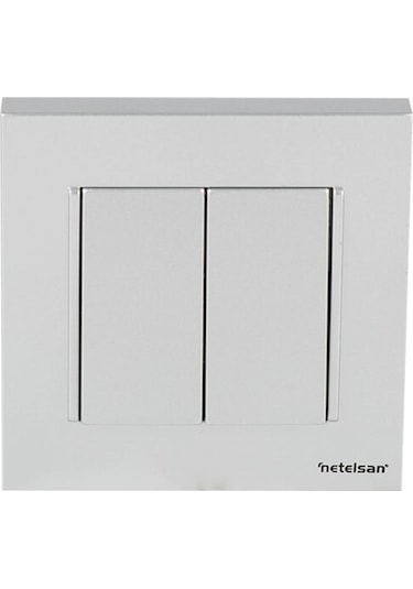Netelsan Byobu Gümüş İkili Anahtar Komütatör Çerçeveli