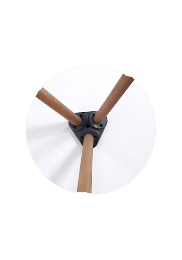 Renkli Üçlü Zigon Sehpa Ahşap Ayaklı Yuvarlak Pastel Tasarım Pembe Beyaz Gri