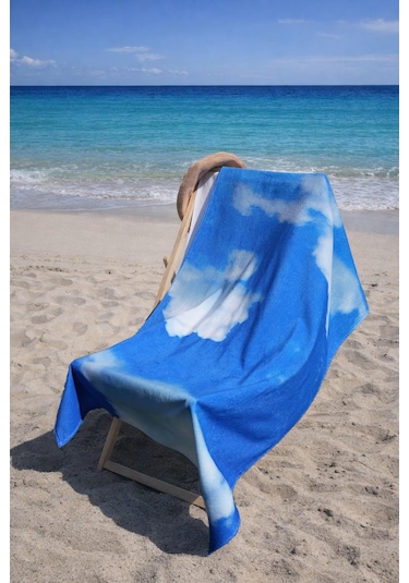 Kadife 100x180 Cm Desenli Modern Plaj Havlusu Baveno Desen004