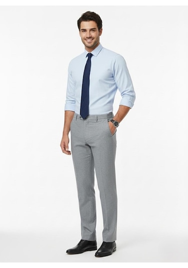 Presto Erkek Slimfit Armürlü Pantolon Gri 3194-050 Gri
