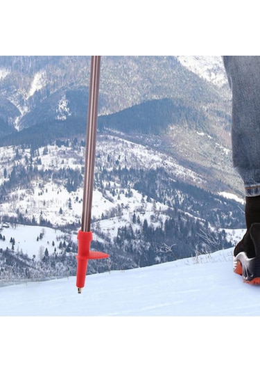 Dolıty Baston Ucu Karbür Kafa Yedek Kapak Aksesuarları Trekking Kırmızı