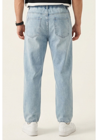Erkek Rahat Kesim Baggy Jean Pantolon 30074 - Mavi