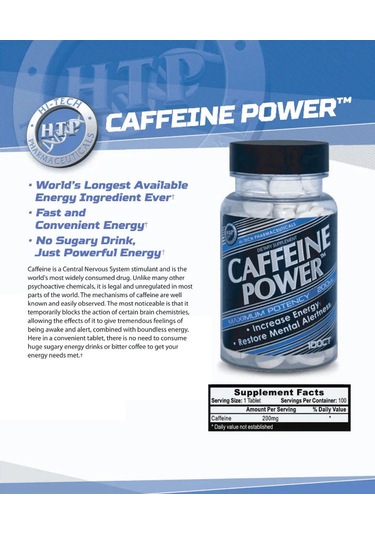 Hitech Caffeine Power 200mg 100 Tablet