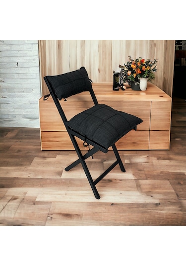 Modern Style Home Minderli Balkon Bahçe Mutfak Bistro Set Katlanır 4+1 Masa-sandalye Antrasit