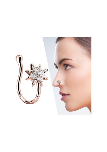 Suntek Sahte Burun Halkaları 18g Dudak Kulak Septum Altın-gül Altın