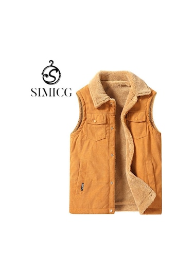 Haki Çok Cepli Erkek Yelek Kalınlaştırılmış Büyük Beden Yelek