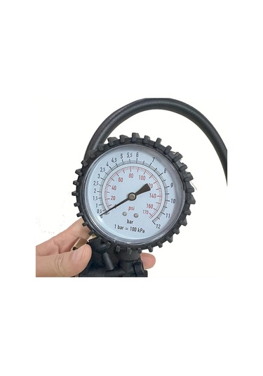 Xuweiwei Analog Ekranlı Yüksek Hassasiyetli Dijital Lastik Basınç Göstergesi Sarı Tutma Ölçeği Dayanıklı İzole Edilmiş Çoklu Adaptörler İçerir