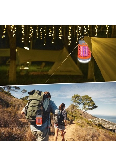 Askılı Solar Enerji İle Şarj Olabilen Sinek Öldürücü Kamp Feneri Işıldak Çok Renkli