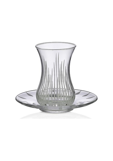 Kcd Işık Sade 6 Kişilik 12 Parça Çay Bardak Seti Mavi