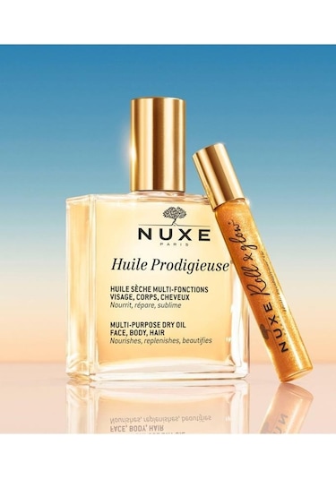 Nuxe Huile Prodigieuse Çok Amaçlı Kuru Yağ 100 ML + Huile Roll-On Cilt Bakım Yağı 8 ML