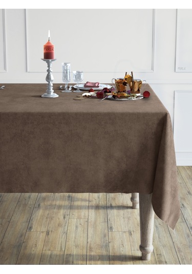 Daily Series Kadife Dokulu Antik Renk Masa Örtüsü Antik