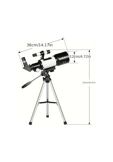 Hymark Astronomik 150x Teleskop 70/300mm Mercek Gece Görüş Uzay Doğa Gözlem