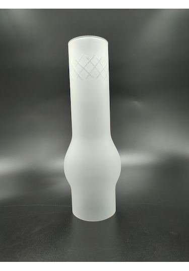 Avize Lamba Camı.mat Renkte.kesme Desenli.alt Çap:7.00cm-h:25.00c Mat Buzlu