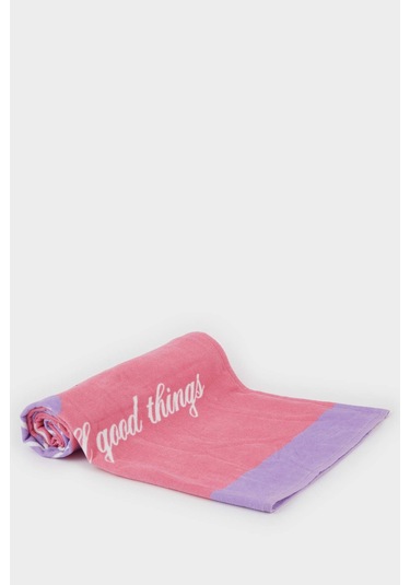 Defacto Kız Çocuk Baskılı Pamuklu Plaj Havlusu E3911a825smpn1 Pembe