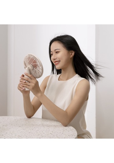 Sothıng Forest Masaüstü Vantilatör Usb Şarj Edilebilir Sessiz Soğutma Fanı 3 Rüzgar Hızı - Beyaz Beyaz