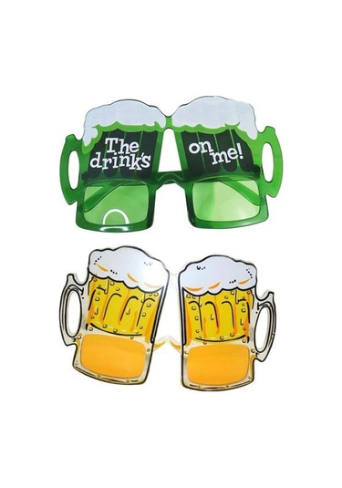 Yeşil Bira Kupası Gözlük Dökülen Bira Kupası Tasarım Bardak Sahne Şişe Komik Gözlük Parti Malzemeleri