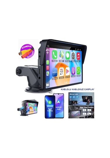 7'' Araç Ekran Teyp Carplay Qled Bt Usb Fm Aux Twogo Go-i7007ahd