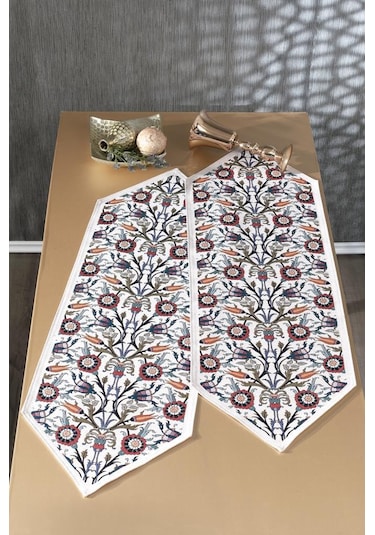 Çeyiz Diyarı Gülsüm 2li Lüks Runner 45x140 Cm Çok Renkli