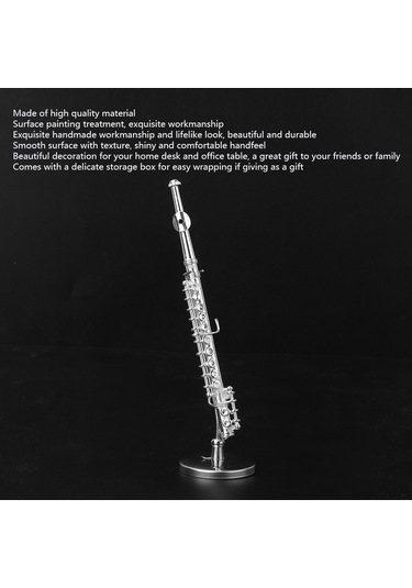 Shineyee 11 Cm Gümüş Renkli Bakır Müzik Aleti Modeli - Ev Ofis Dekorasyonu Hediyelik Kutulu El Yapımı Sanat Eseri